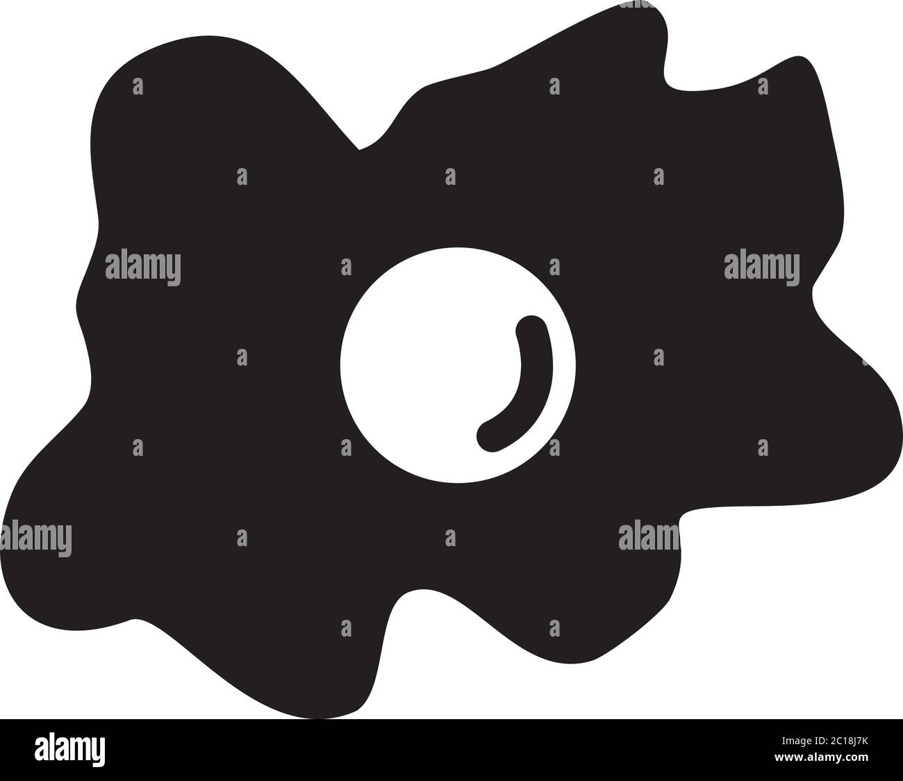 Uovo fritto icona nella piana di vettore di stile per App, UI, siti web. Icona nera illustrazione vettoriale. Illustrazione Vettoriale