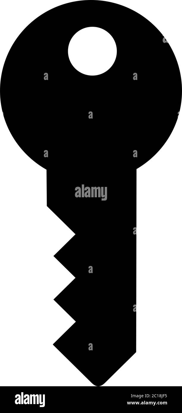 Icona a chiave in uno stile piatto vettore per App, UI, siti web. Icona nera illustrazione vettoriale. Illustrazione Vettoriale
