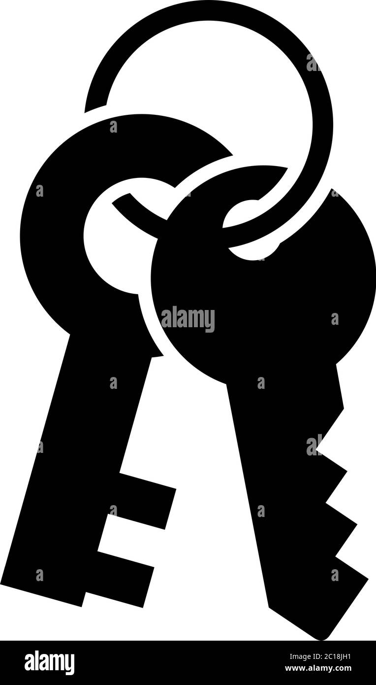 Icona a chiave in uno stile piatto vettore per App, UI, siti web. Icona nera illustrazione vettoriale. Illustrazione Vettoriale