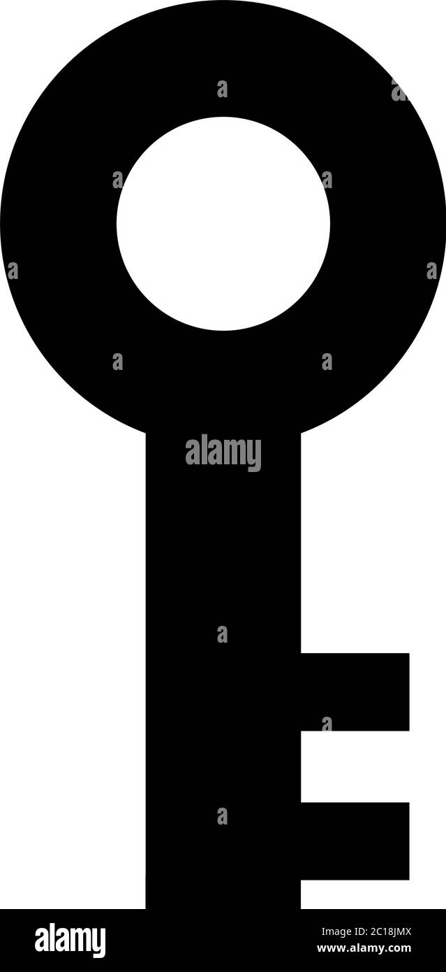 Icona a chiave in uno stile piatto vettore per App, UI, siti web. Icona nera illustrazione vettoriale. Illustrazione Vettoriale