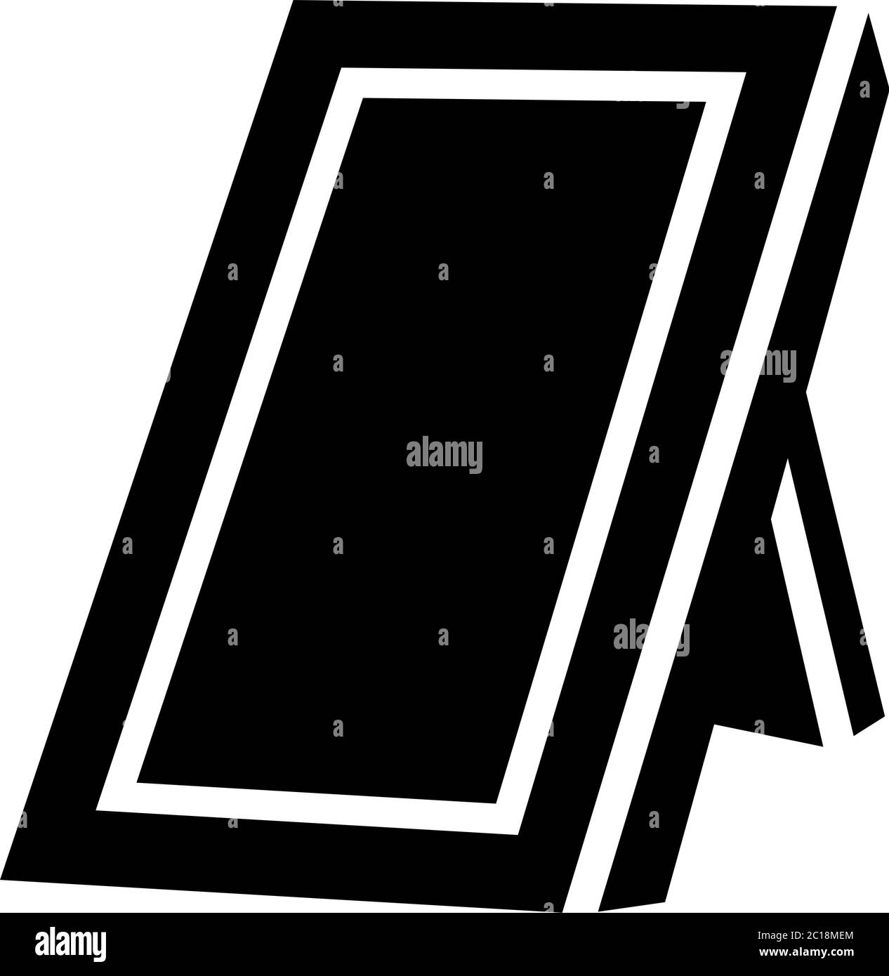 Photo Frame icona nella piana di vettore di stile per le app, UI, siti web. Icona nera illustrazione vettoriale. Illustrazione Vettoriale