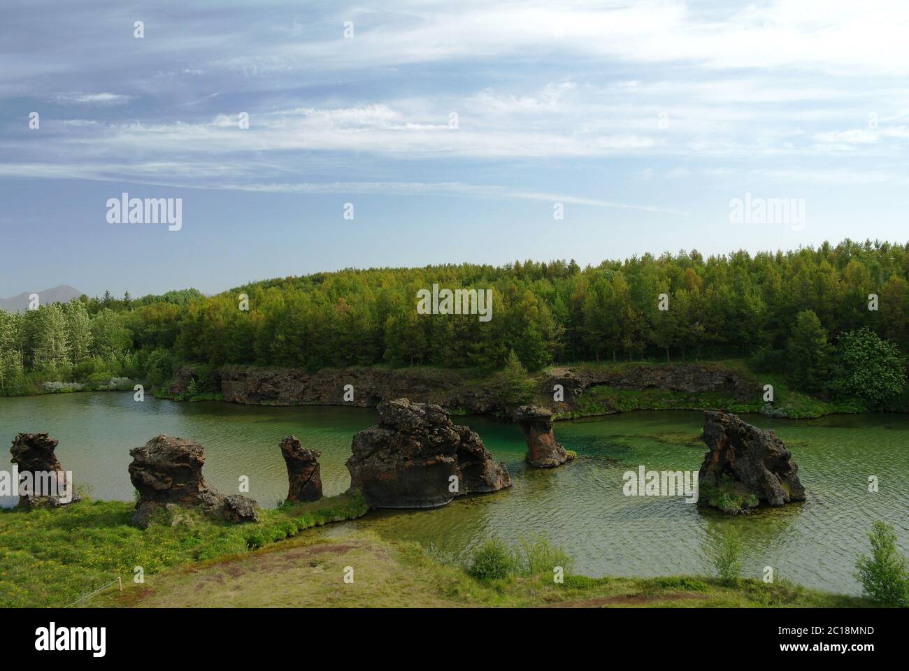 Scultura lavica Kalfastrond Foto Stock