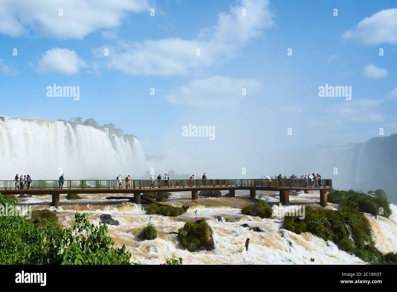 Punto di vista del Brasile Iguacu, Ponte Foto Stock