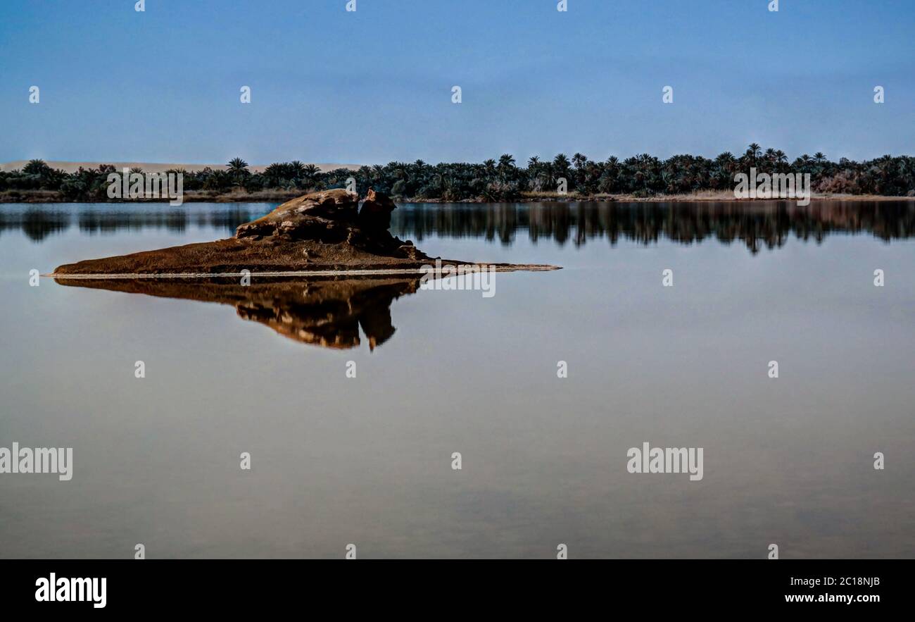 Lago Zaytun vicino Siwa OASIS, Egitto Foto Stock