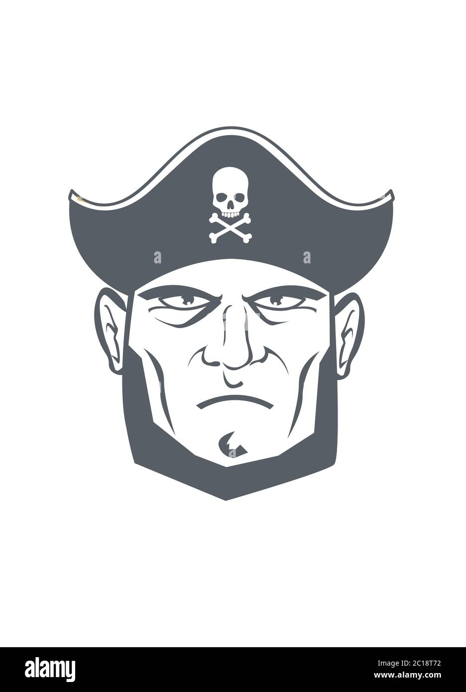 Pirata barbuto con pirathe Illustrazione Vettoriale