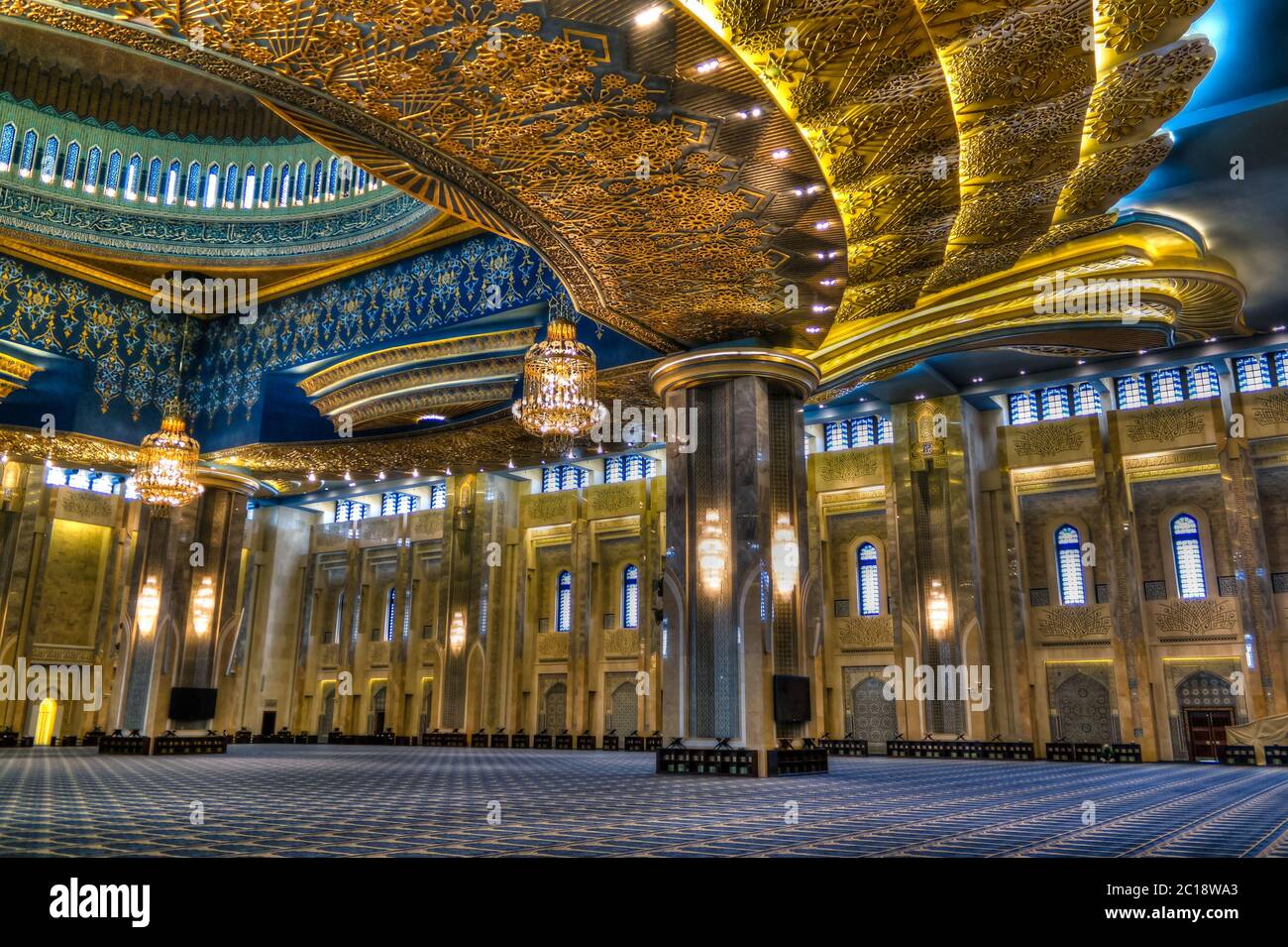 Kuwait Grande Moschea interno, Kuwait-città, Kuwait Foto Stock