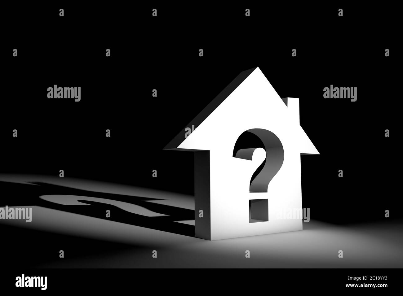 3d illustrazione modello di casa con il simbolo della valuta Foto Stock