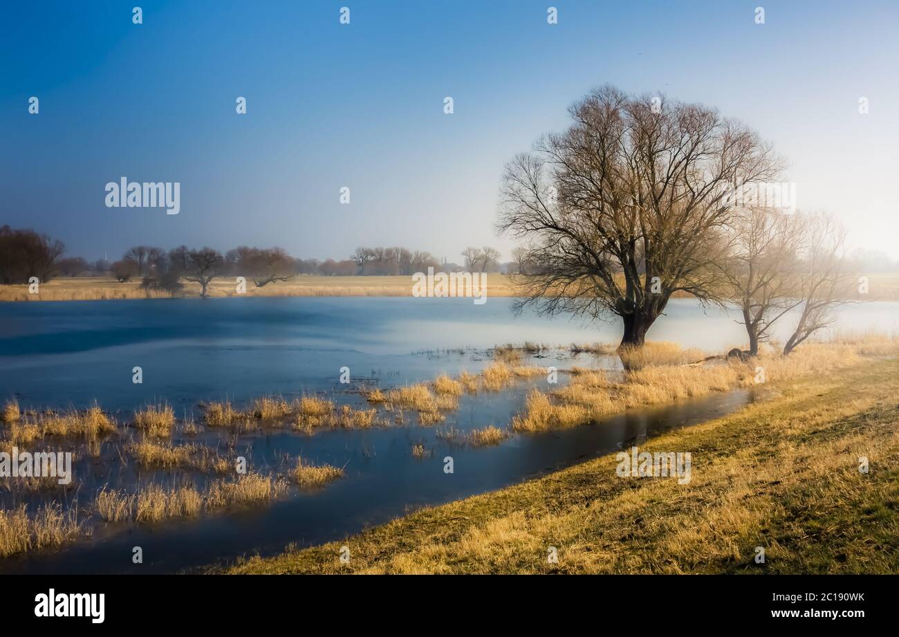 paesaggio fluviale Foto Stock