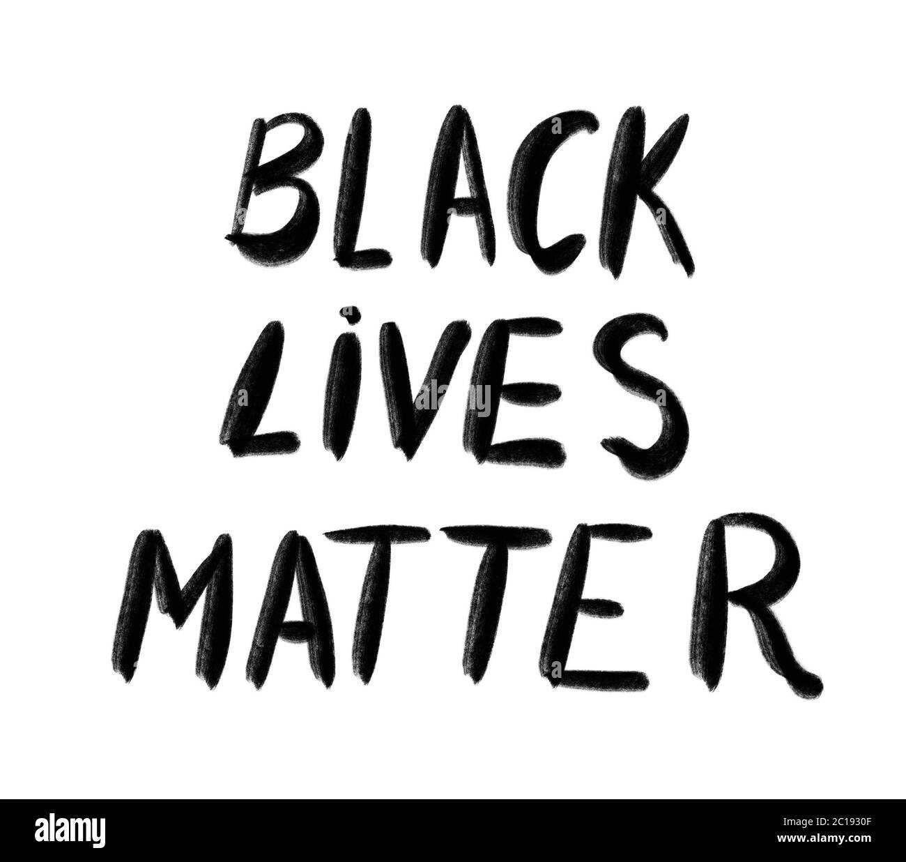 black lives matter scritta iscrizione su sfondo bianco Foto Stock