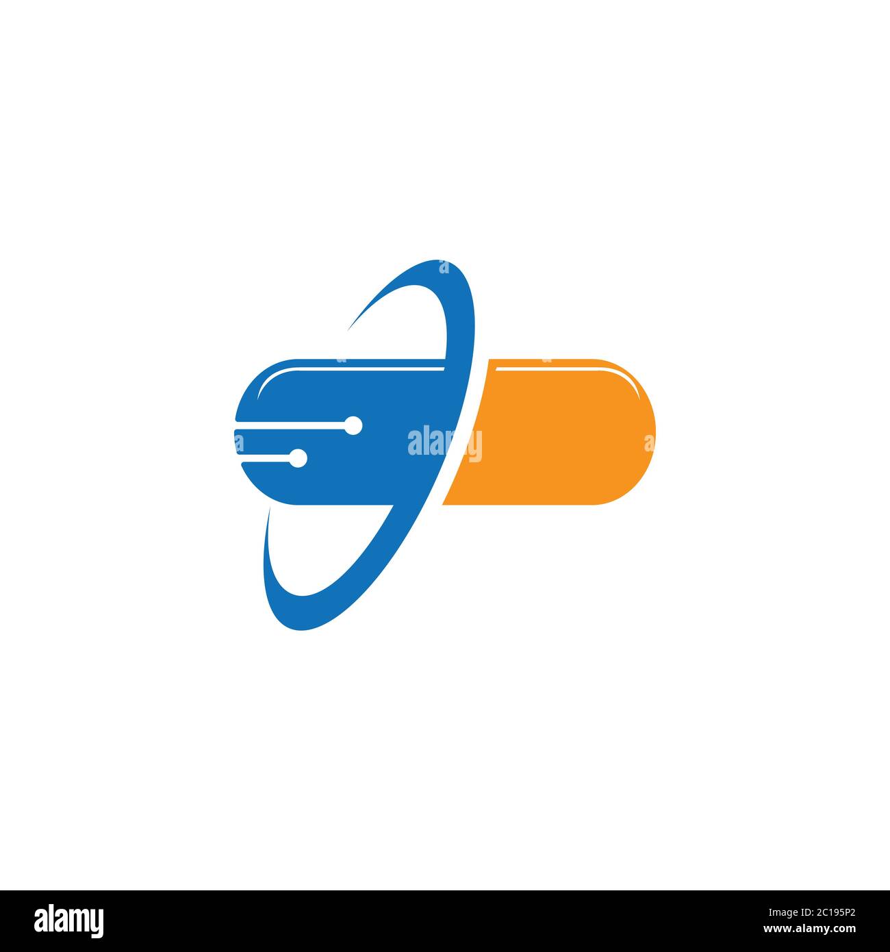 Illustrazione del modello vettoriale del concetto di progettazione del logo della tecnologia medica Illustrazione Vettoriale