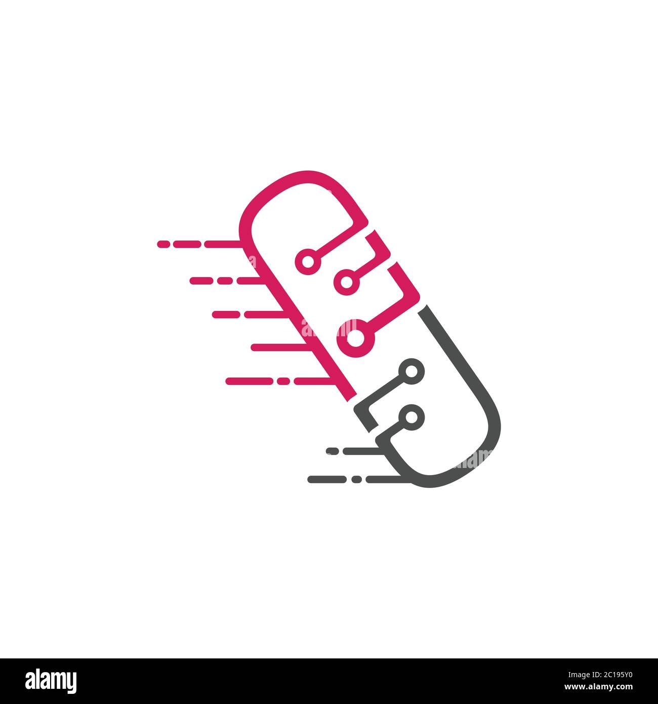 Illustrazione del modello vettoriale del concetto di progettazione del logo della tecnologia medica Illustrazione Vettoriale