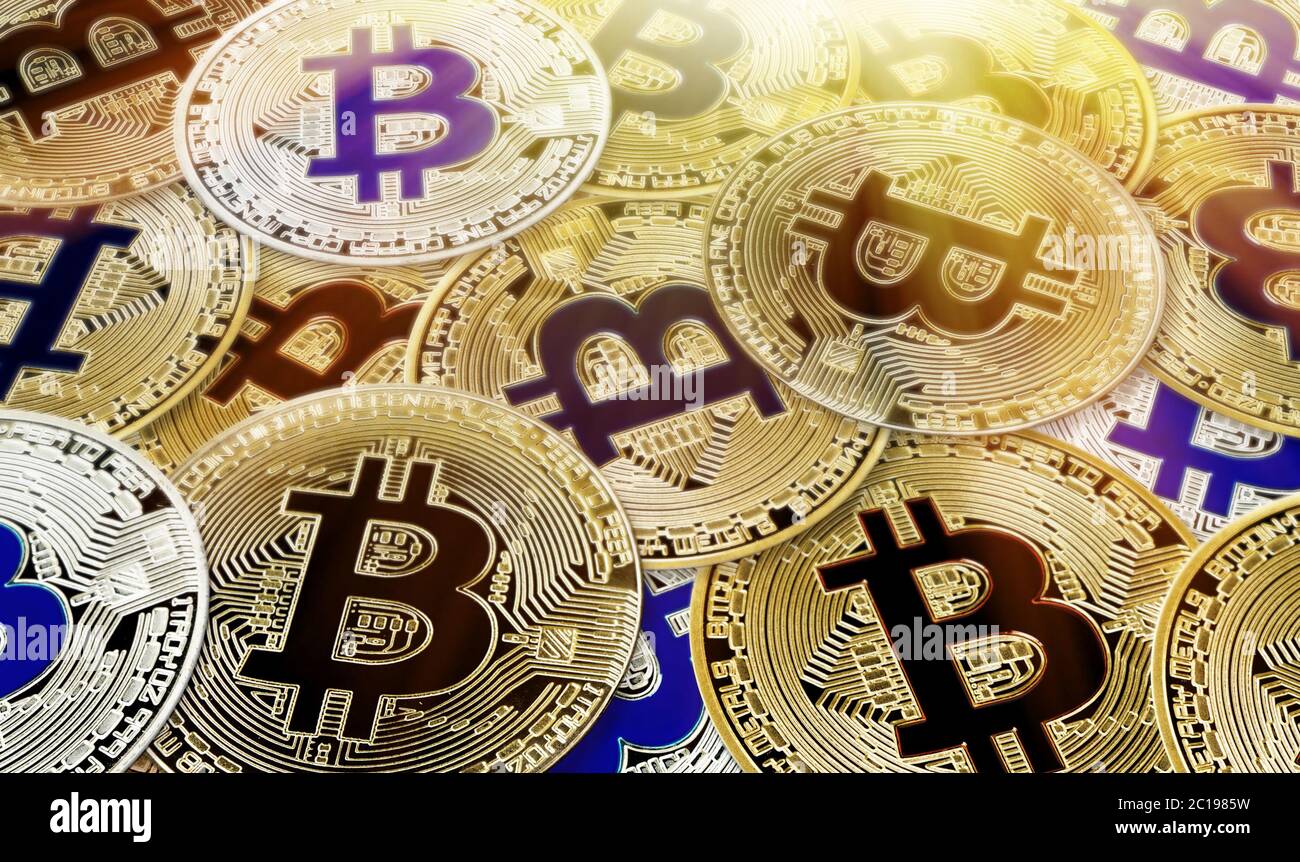 Bitcoin concetto di criptovaluta della moneta virtuale (monete virtuali) Foto Stock