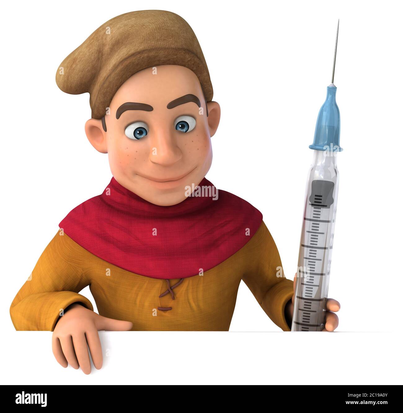 3D Illustrazione di un carattere storico medievale Foto Stock