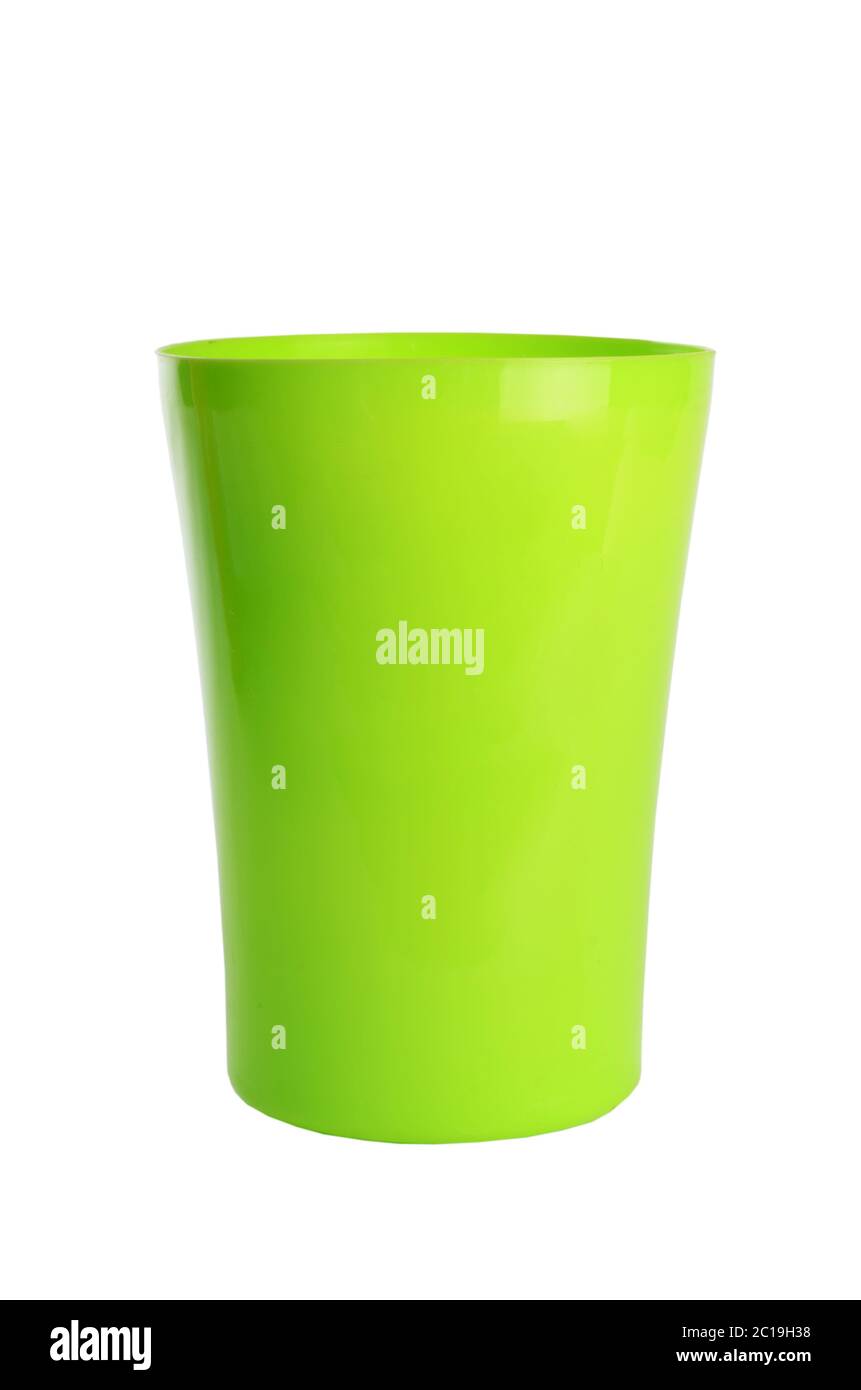 La coppa in plastica isolato su sfondo bianco Foto Stock