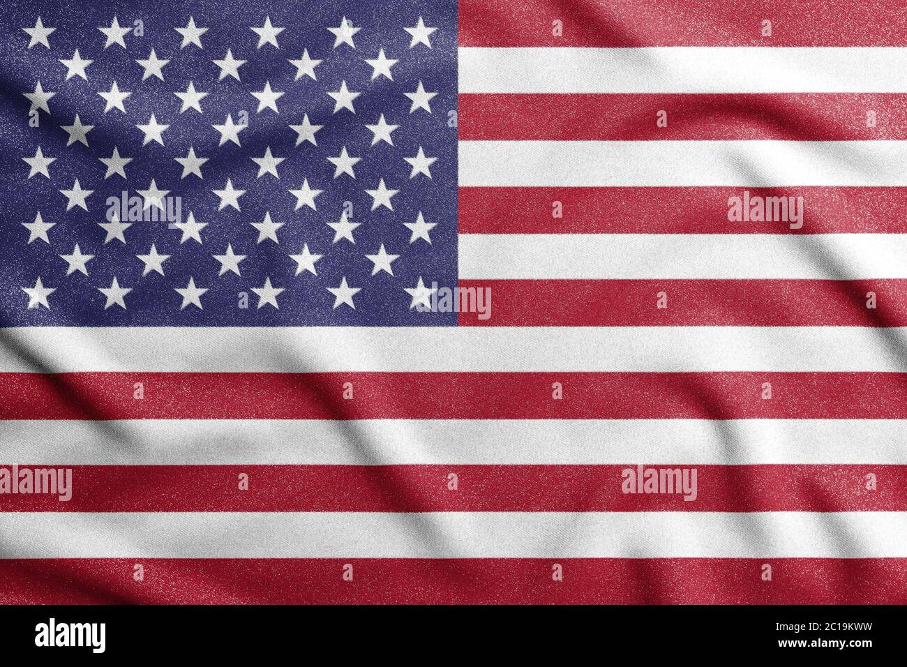Bandiera nazionale degli stati uniti d'america. Il simbolo principale di un paese indipendente. Un attributo della grande dimensione di uno Stato democratico. Foto Stock
