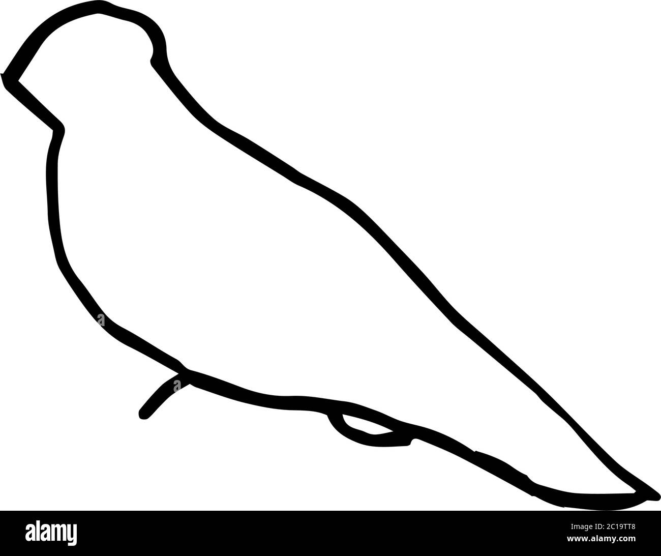Isolato su sfondo bianco uccelli Stock illustrazione, vettore, disegno a mano, elemento di disegno per la stampa, scrapbooking, cartolina Illustrazione Vettoriale