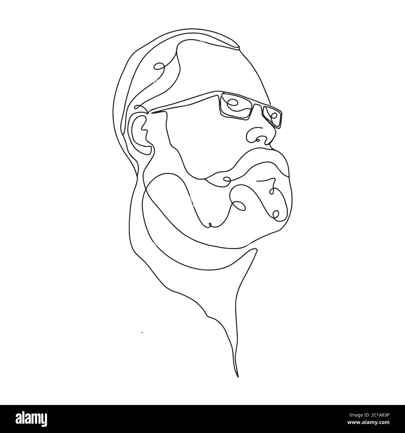 Un ritratto uomo a riga, illustrazione di stock vettoriale Illustrazione Vettoriale