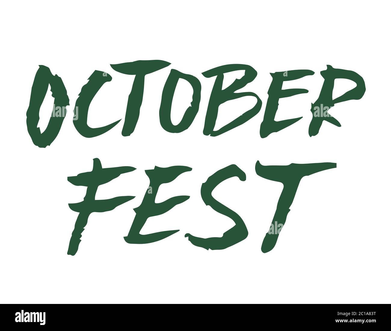 Tessera del festival di ottobre. Illustrazione vettoriale della scritta disegnata a mano. Calligrafia dell'inchiostro Oktoberfest Illustrazione Vettoriale