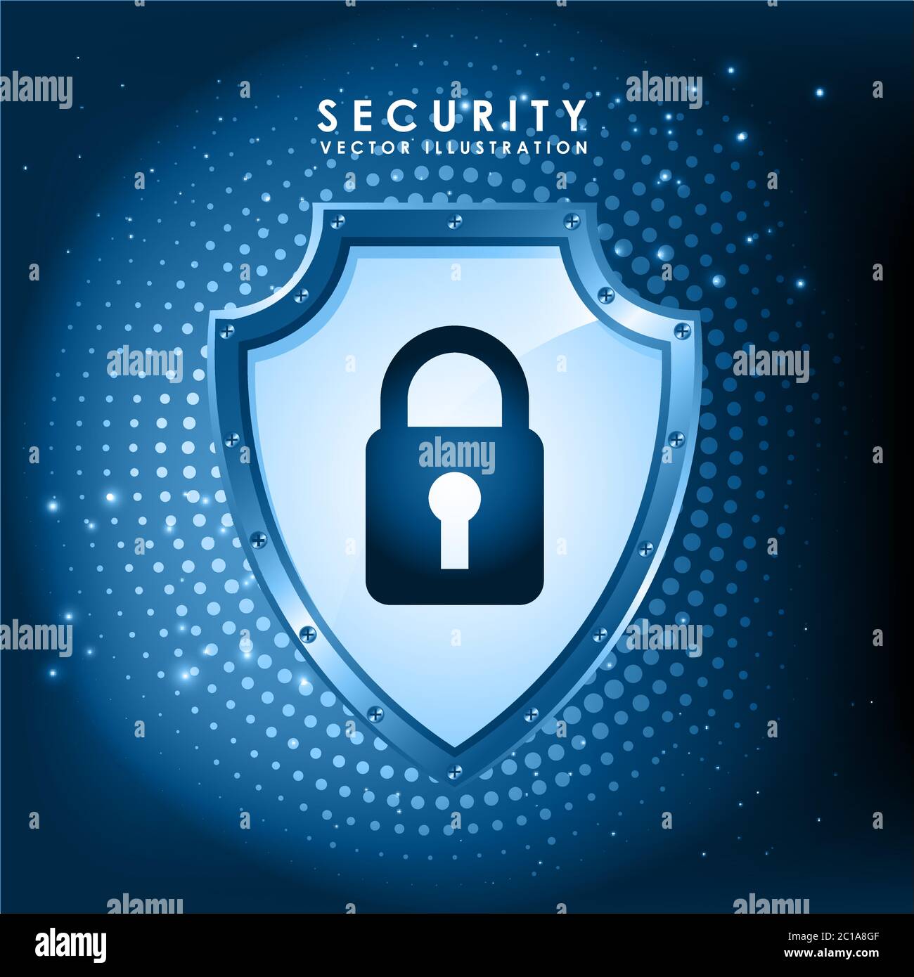 Protezione di sicurezza Cyber basso poly. Protezione incandescente salvare da Internet attacco antivirus. Illustrazione Vettoriale