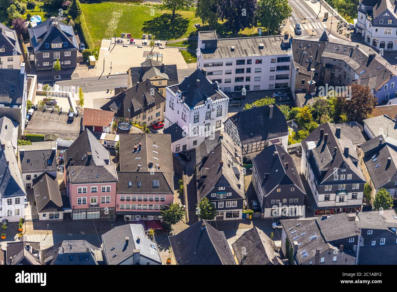 Fotografia aerea, Groten-Turm nella città vecchia, Arnsberg, Sauerland, Hochsauerlandkreis, Nord Reno-Westfalia, Germania, Città Vecchia, Torre della città vecchia, DE Foto Stock
