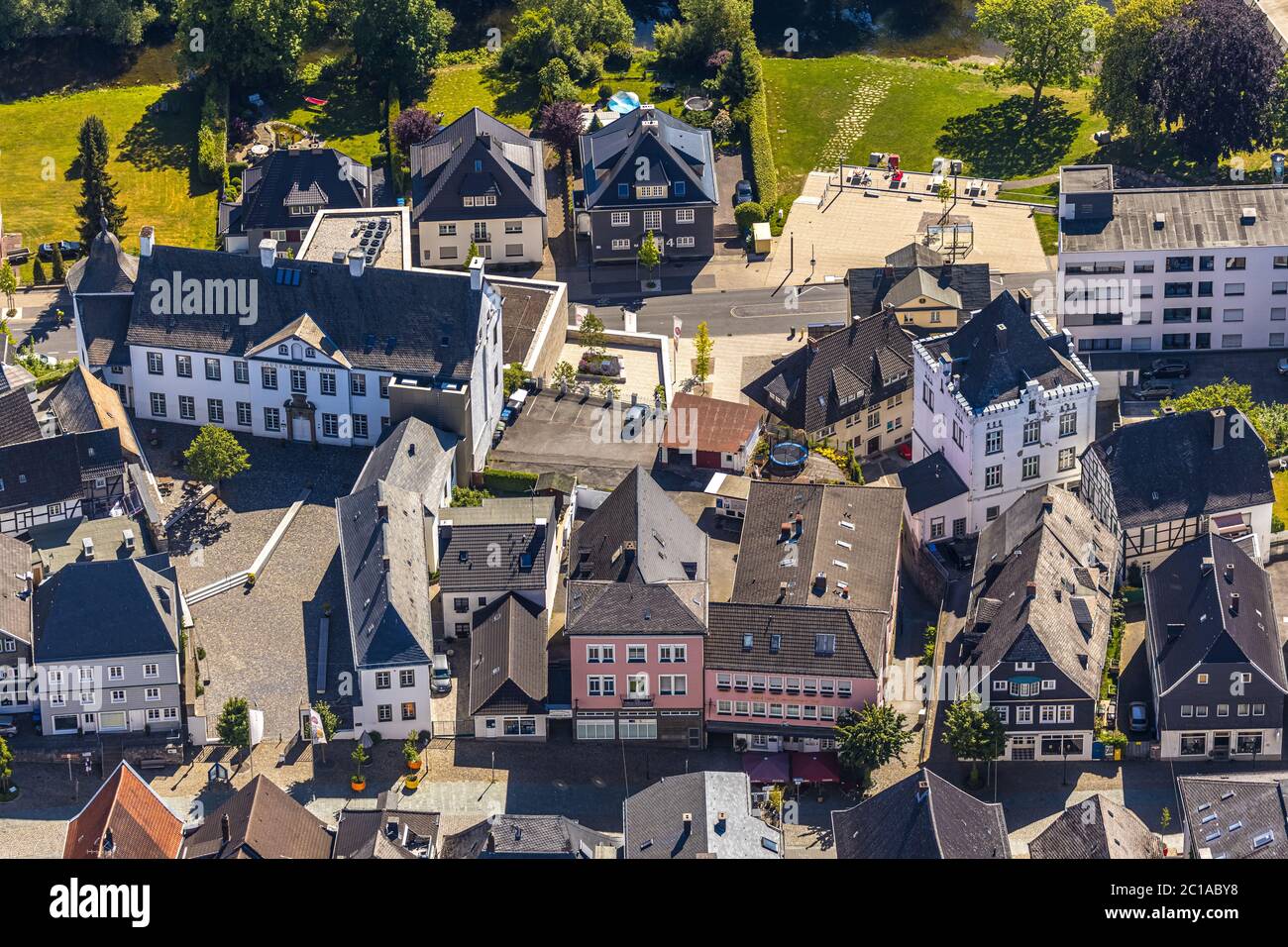 Fotografia aerea, Groten-Turm nella città vecchia, Arnsberg, Sauerland, Hochsauerlandkreis, Nord Reno-Westfalia, Germania, Città Vecchia, Torre della città vecchia, DE Foto Stock