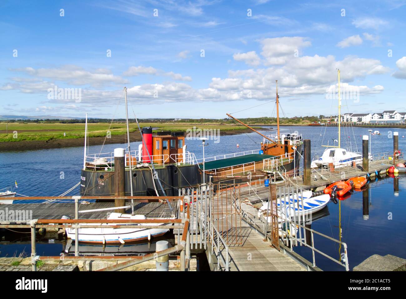 M V Kyles (1872) è la più antica nave Clydebuilt ancora a galla nel Regno Unito presso lo Scottish Maritime Museum di Irvine, nel Nord Ayrshire, Scozia Foto Stock