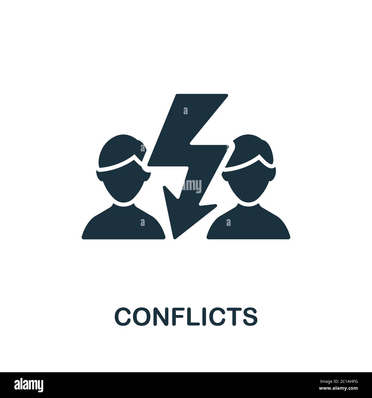 Icona conflitti. Elemento semplice della collezione psicologica. Icona Creative Conflicts per il web design, i modelli, le infografiche e altro ancora Illustrazione Vettoriale