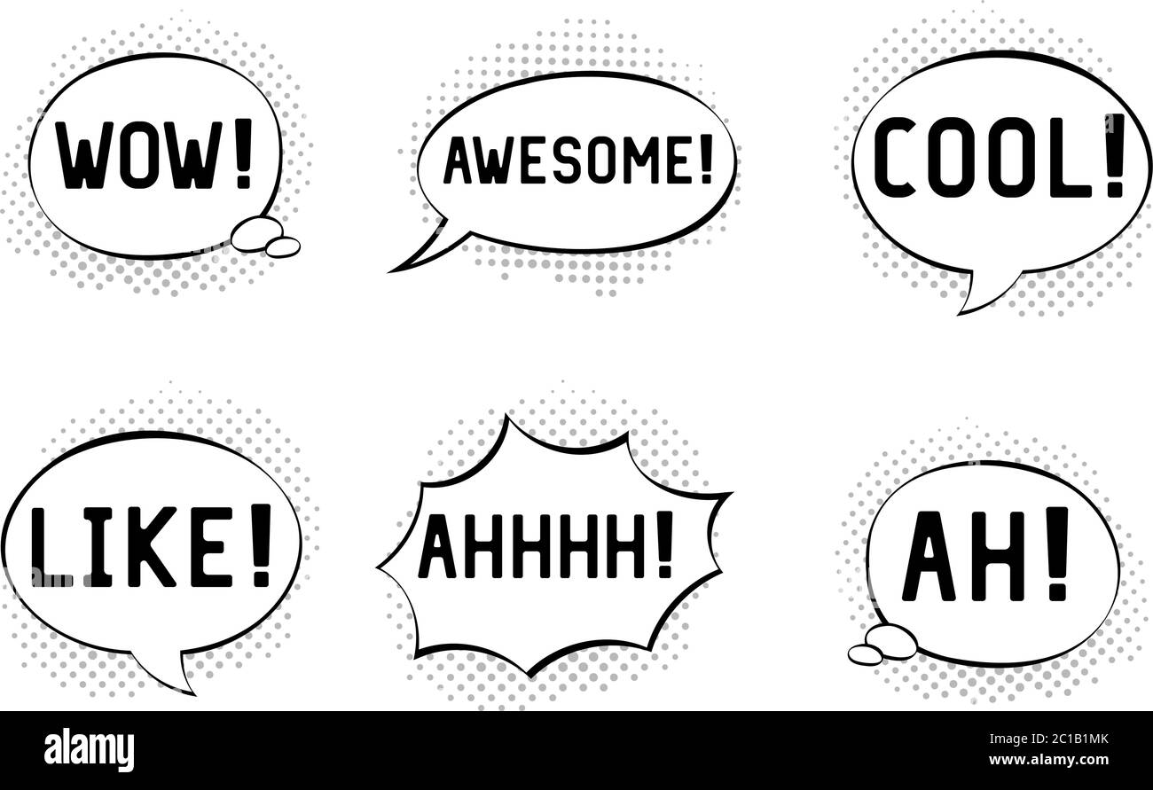 Gridare di fumetti. Nel linguaggio bolle Illustrazione Vettoriale