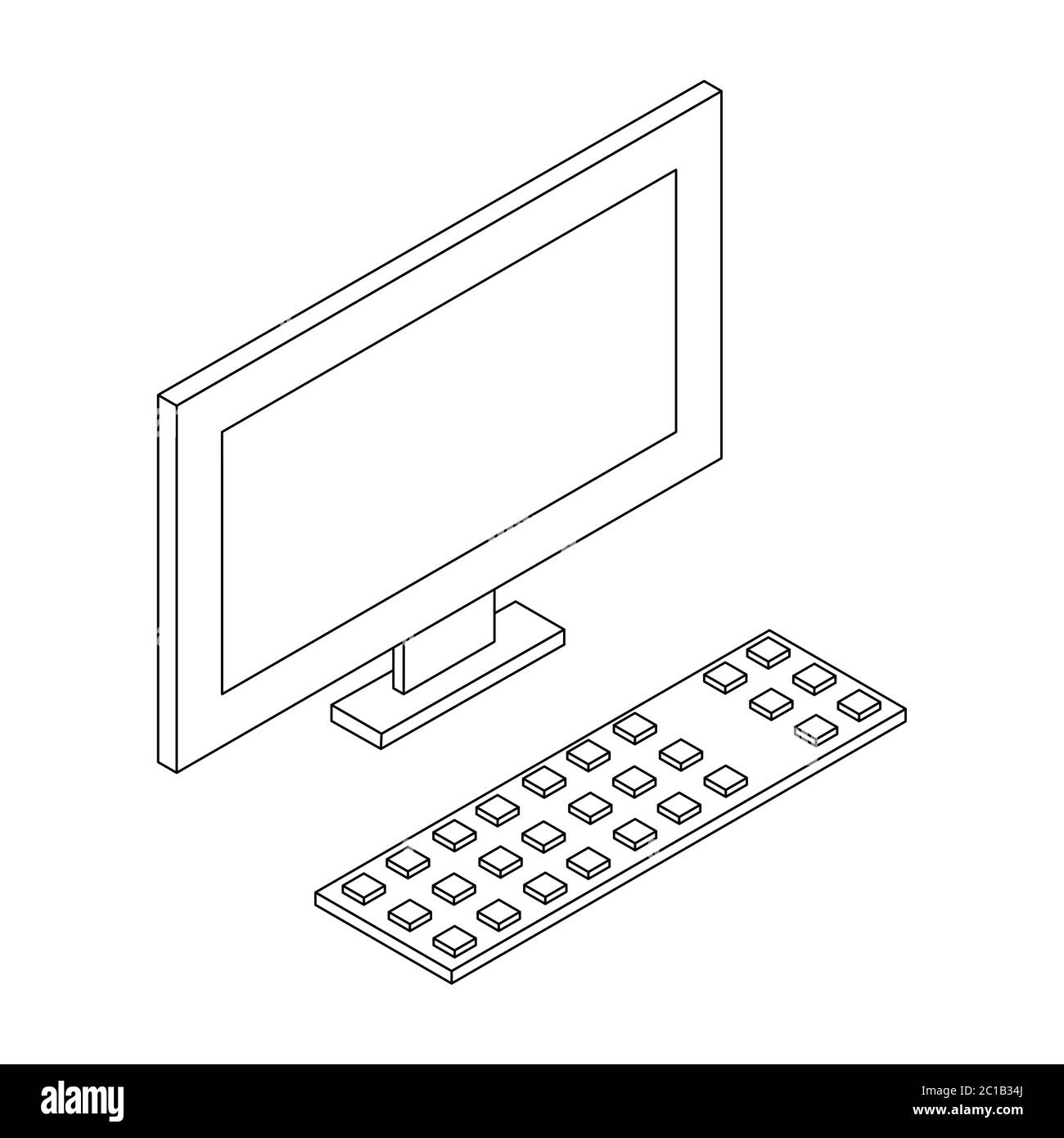 Personal computer. Minotor LCD e tastiera Illustrazione Vettoriale
