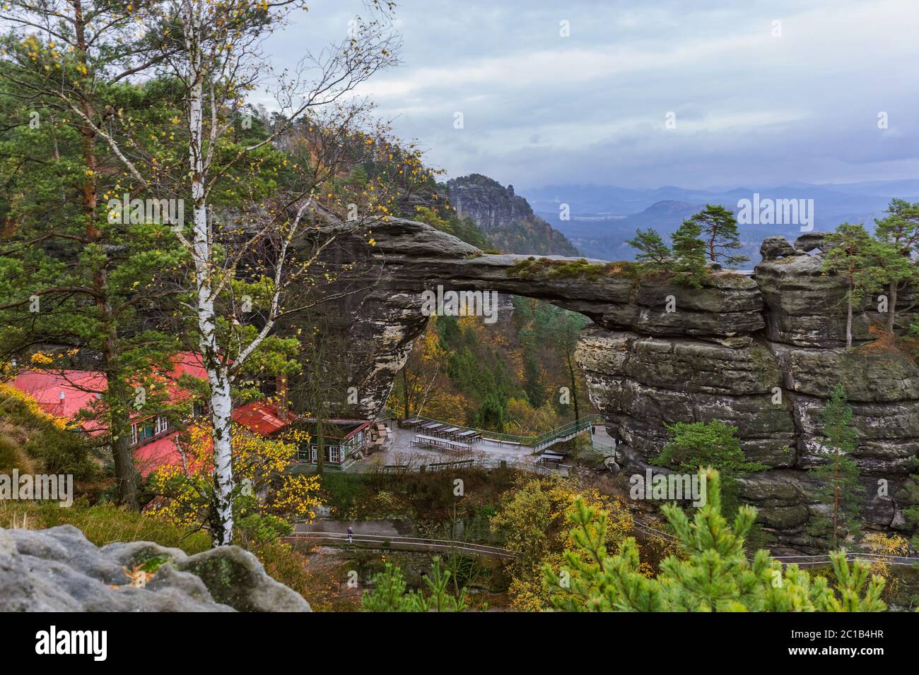 Pravcicka brana rock in Svizzera boema - Repubblica Ceca Foto Stock