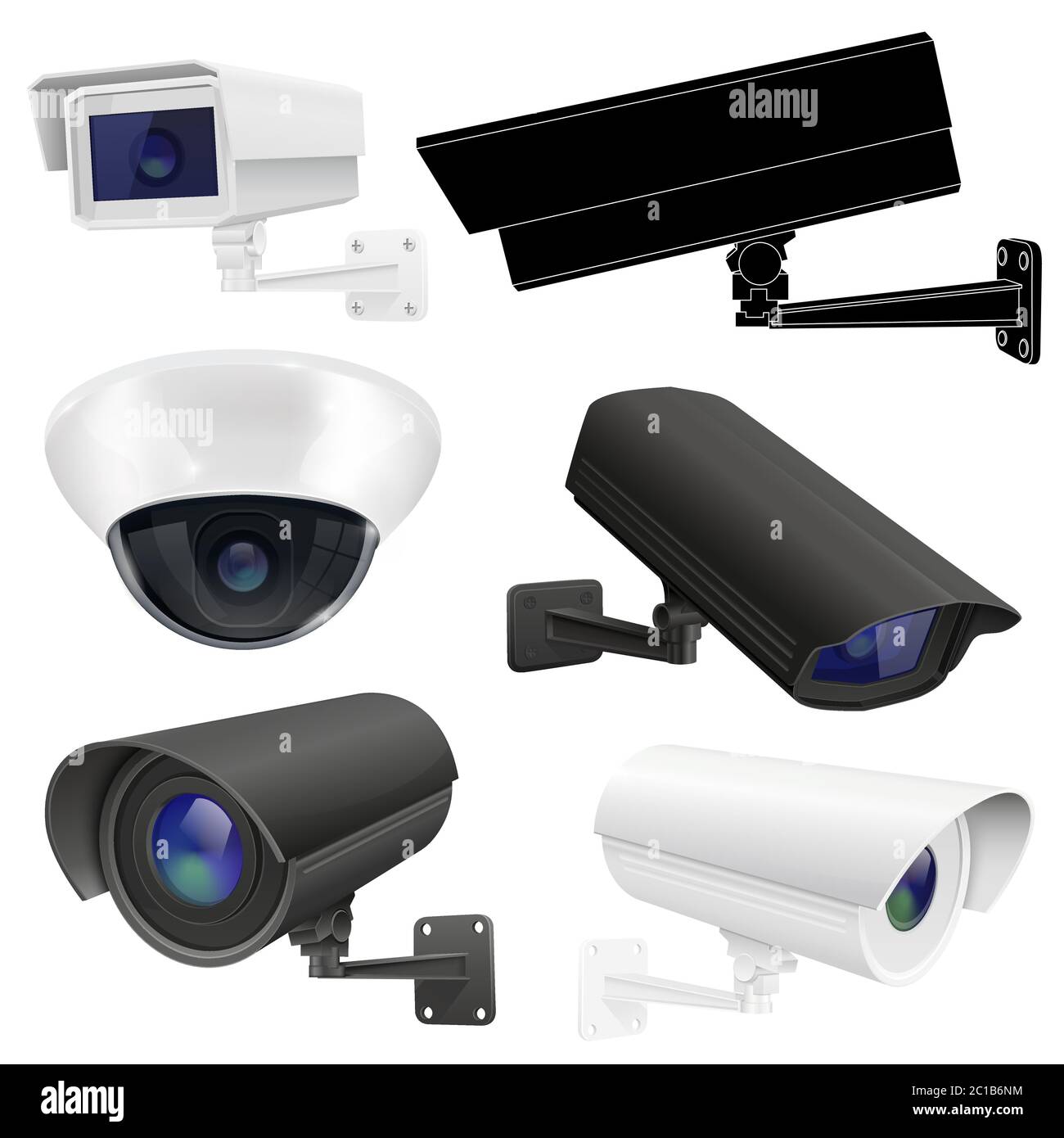 Telecamera di sicurezza CCTV. Dispositivi di sorveglianza Illustrazione Vettoriale