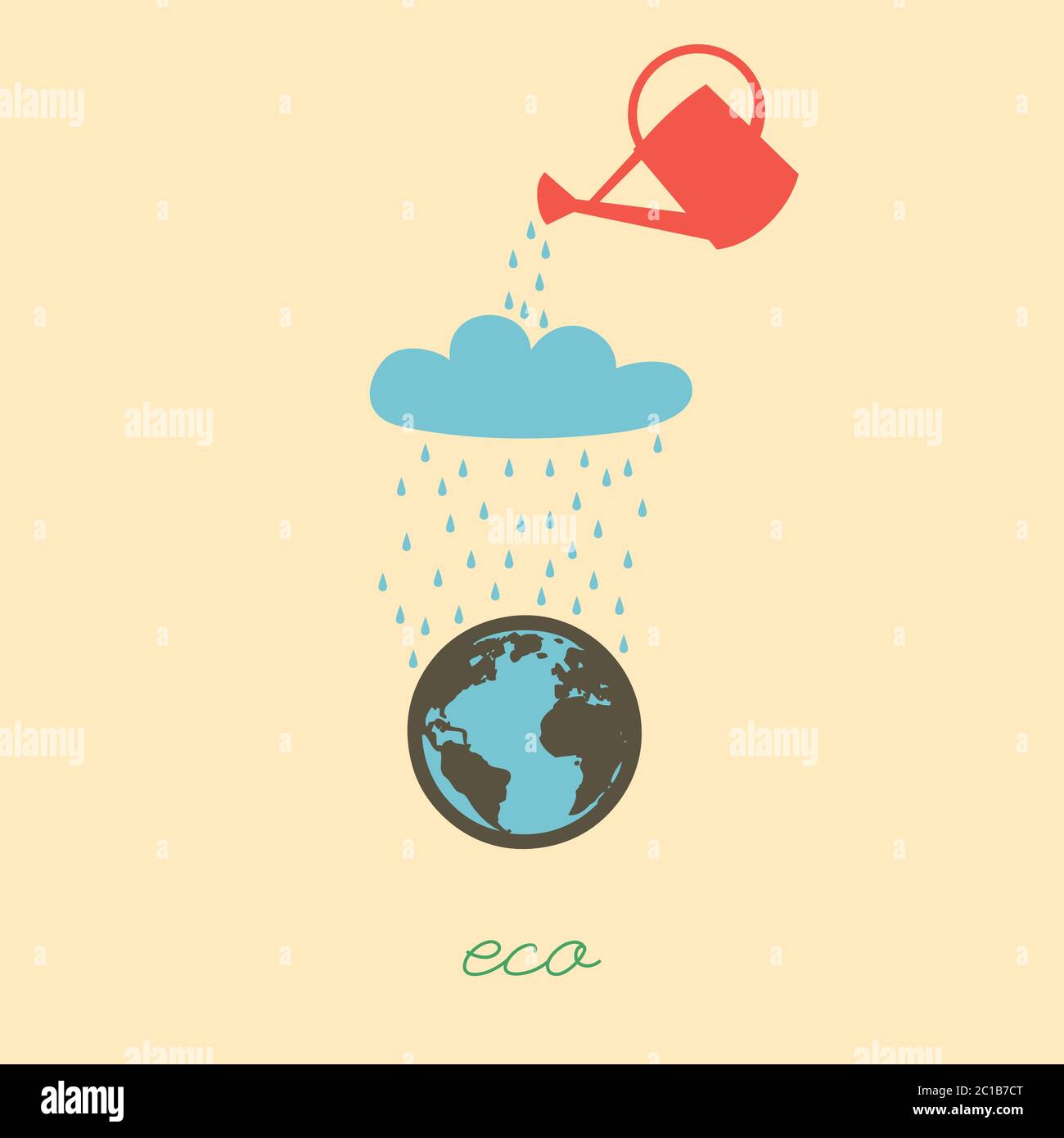 Acqua del giorno del mondo. Globo che galleggia sull'acqua. Illustrazione Vettoriale