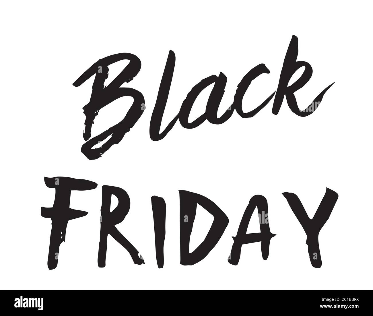 Didascalia di testo per la scrittura a mano concettuale del black friday. Cartello con la scritta per negozi di vendita. Illustrazione Vettoriale