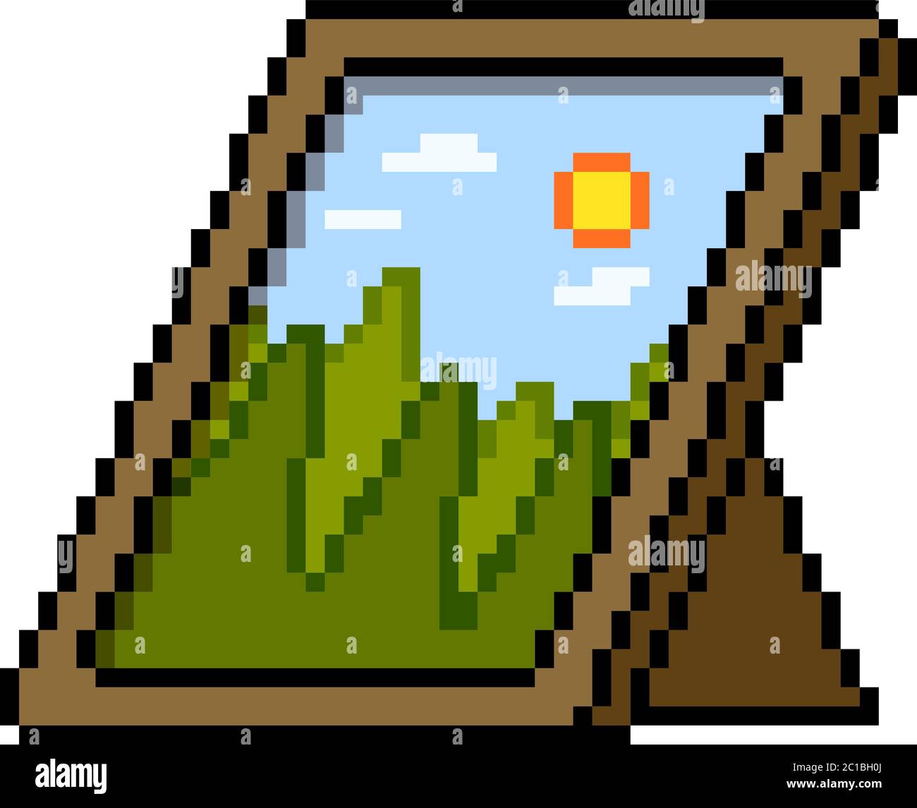 vettore pixel art natura foto isolato cartone animato Illustrazione Vettoriale