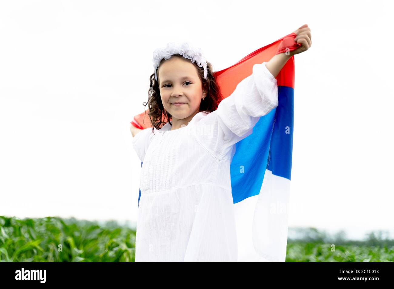 Biglietto d'auguri per la Giornata Nazionale dell'Indipendenza della Repubblica di Serbia Foto Stock