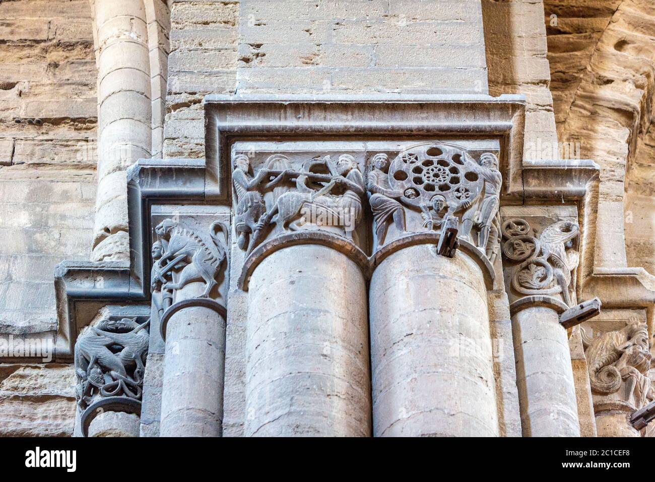Capitale interna della vecchia Cattedrale di Lleida, Lleida, Catedral de Santa Maria de la Seu Vella, Catalogna, Spagna Foto Stock