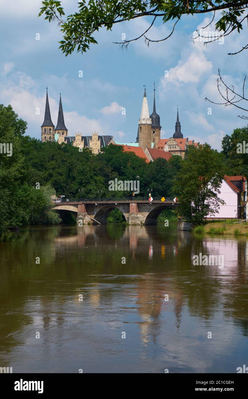 Castello e Cattedrale di Merseburg, Sassonia-Anhalt, Germania Foto Stock