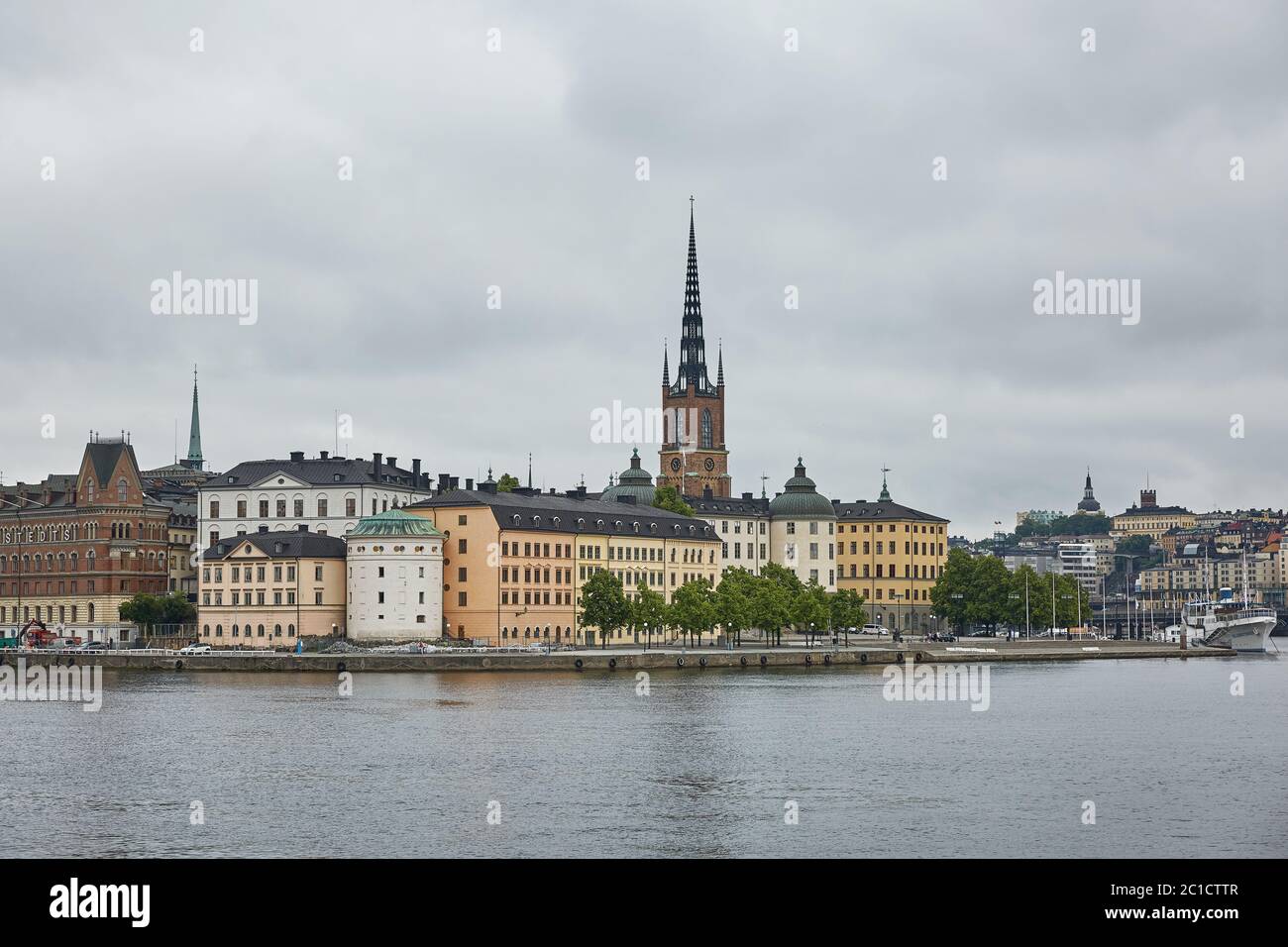 Vista panoramica della città di Stoccolma e dell'Evert Taubes Terrass dal municipio di Stoccolma Foto Stock