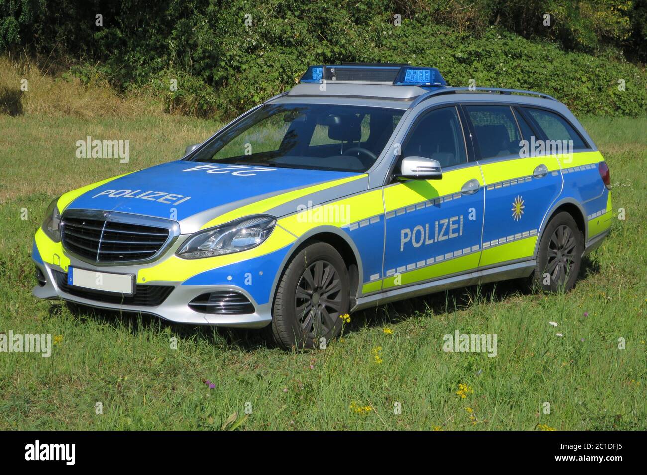 Polizia pattuglia auto in Germania Foto Stock