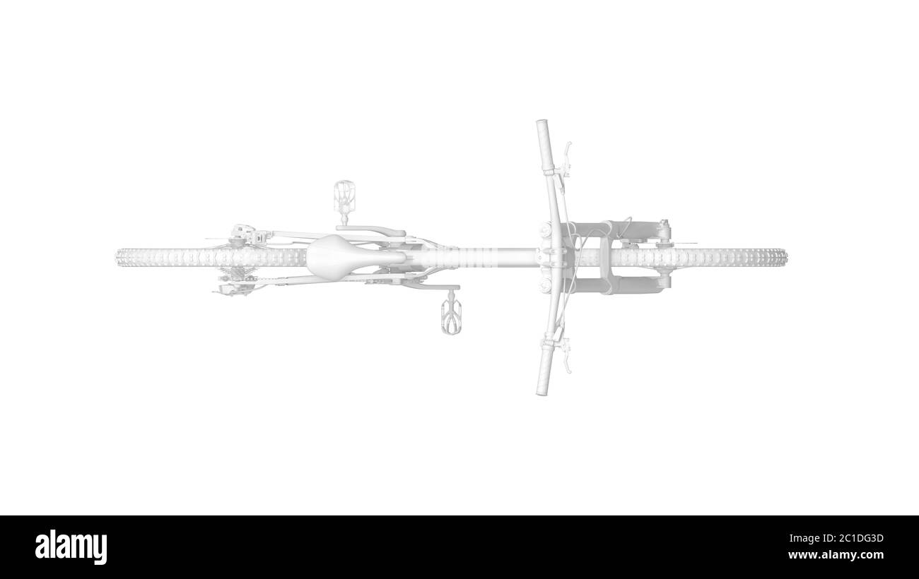 Rendering 3D di una mountain bike cycling cross in discesa Foto Stock