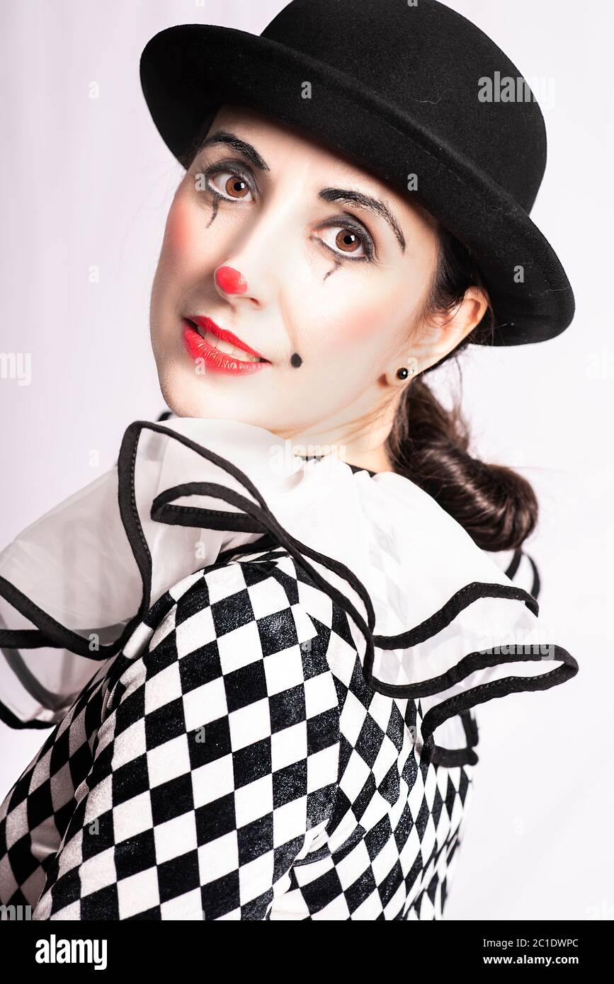 Ritratto di una donna clown Foto Stock