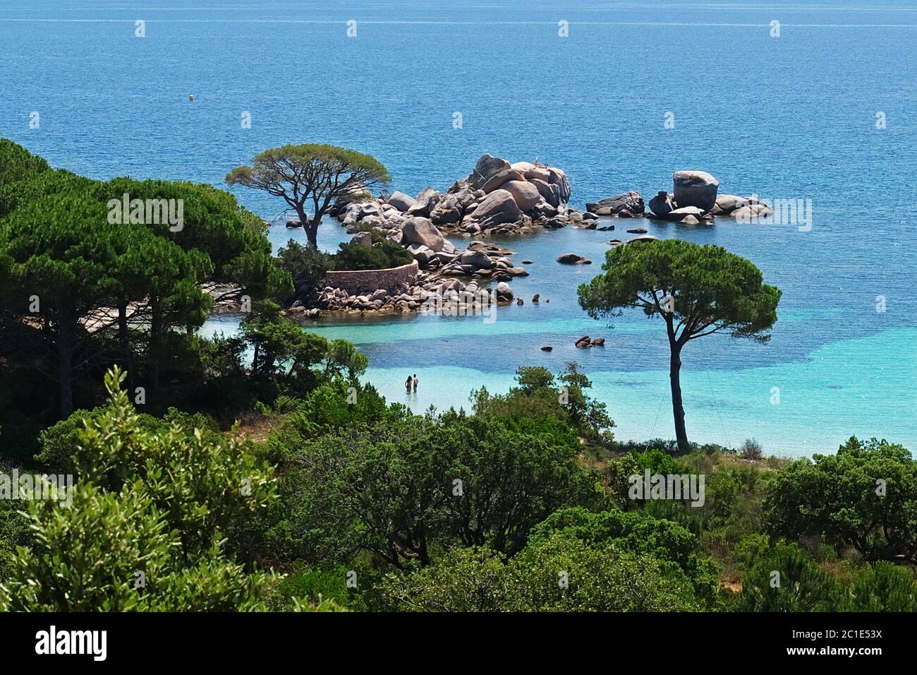 Visualizza Palombaggia - Tamaricciu - Corsica Foto Stock