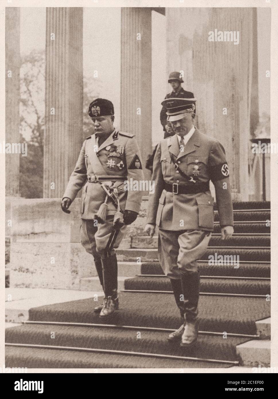 Il secondo periodo della guerra mondiale. Incontro di Hitler e Mussolini. 1941 Foto Stock