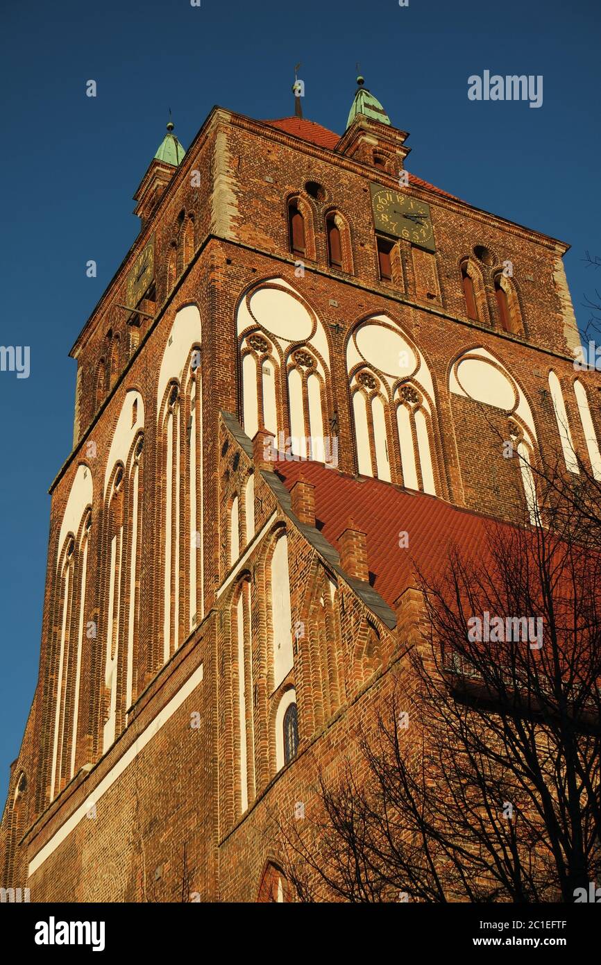 Mattone gotico, Chiesa di Santa Maria Greifswald Foto Stock