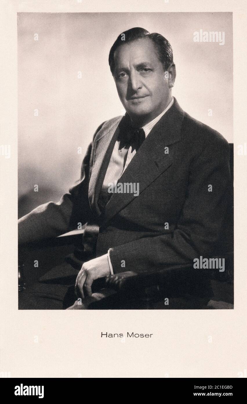 Hans Moser (1880 – 1964) è stato un attore austriaco che, durante la sua lunga carriera, dagli anni venti alla sua morte, ha giocato principalmente in film comici. Faceva parte Foto Stock