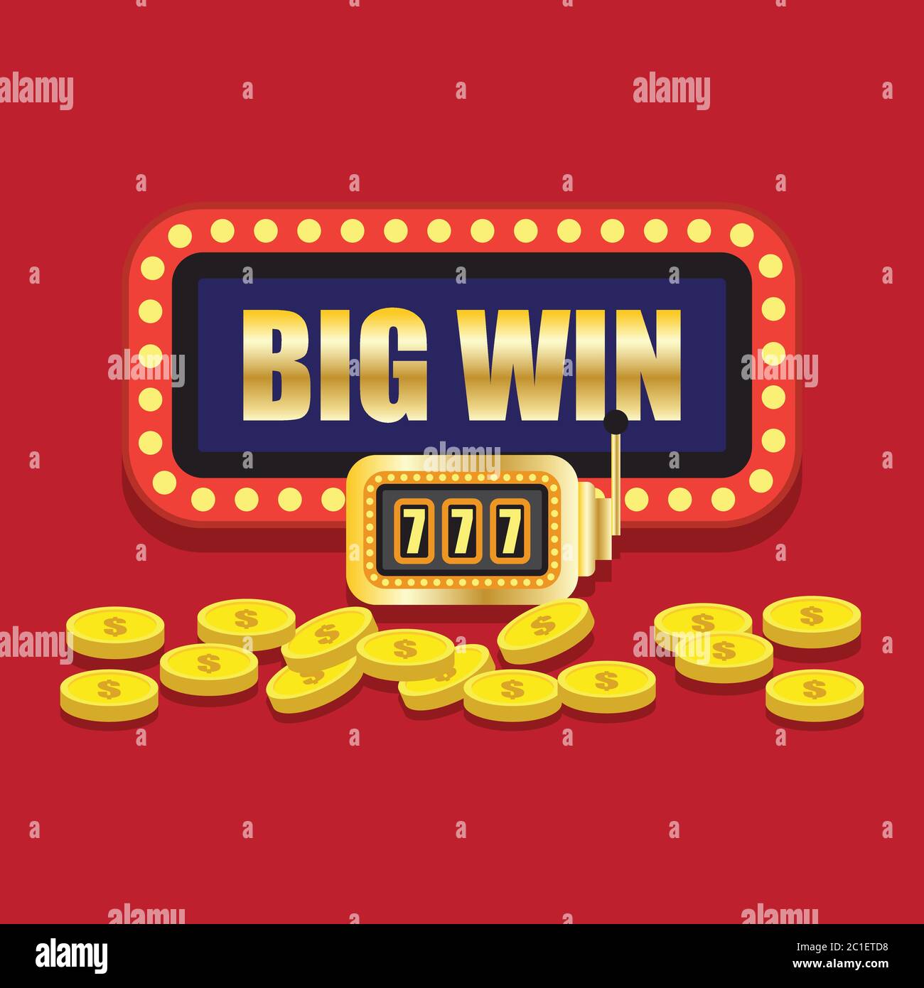 jackpot fortunato sette in slot machine dorata. illustrazione vettoriale Illustrazione Vettoriale