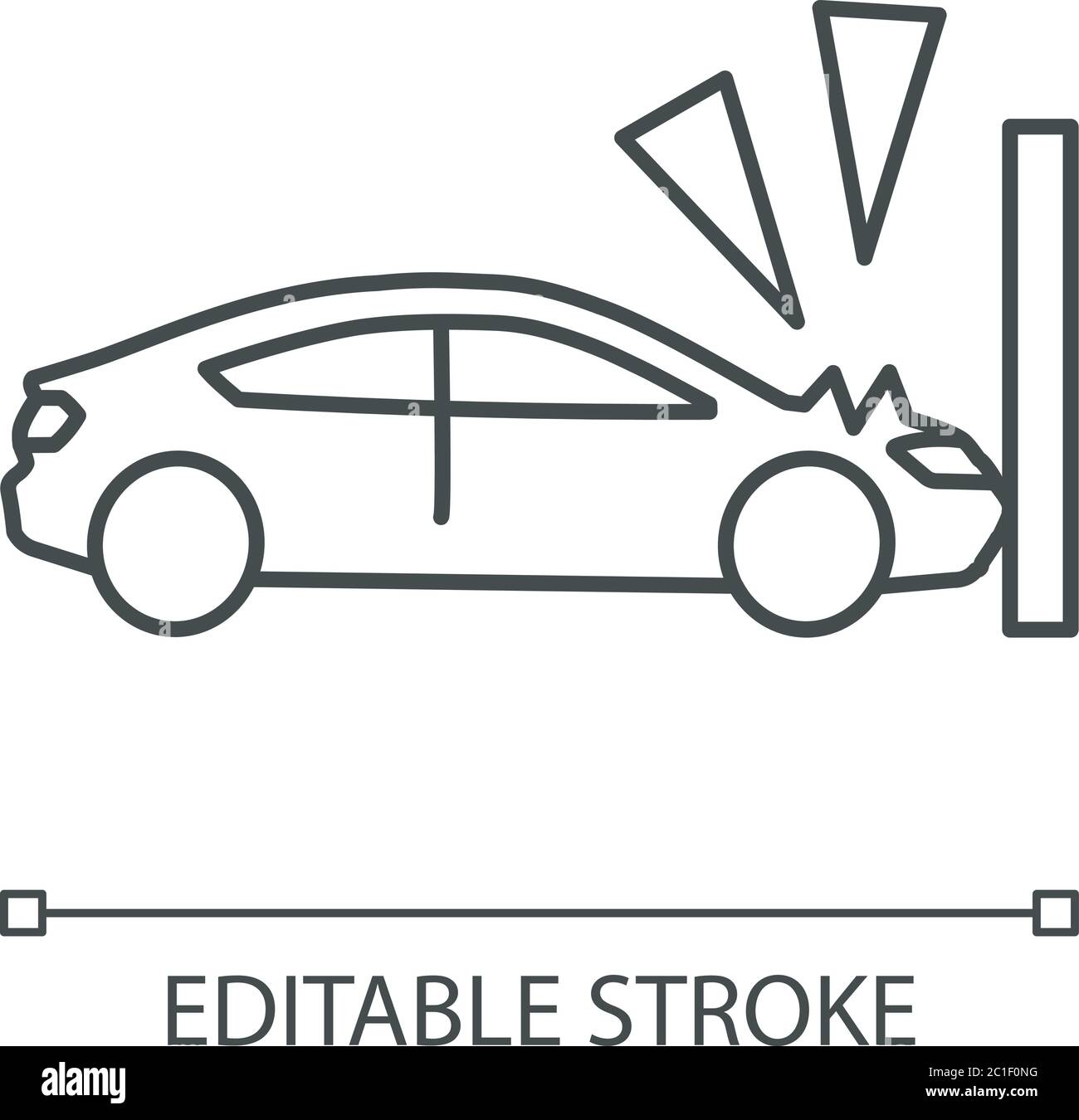 Icona lineare pixel Perfect crash test Illustrazione Vettoriale