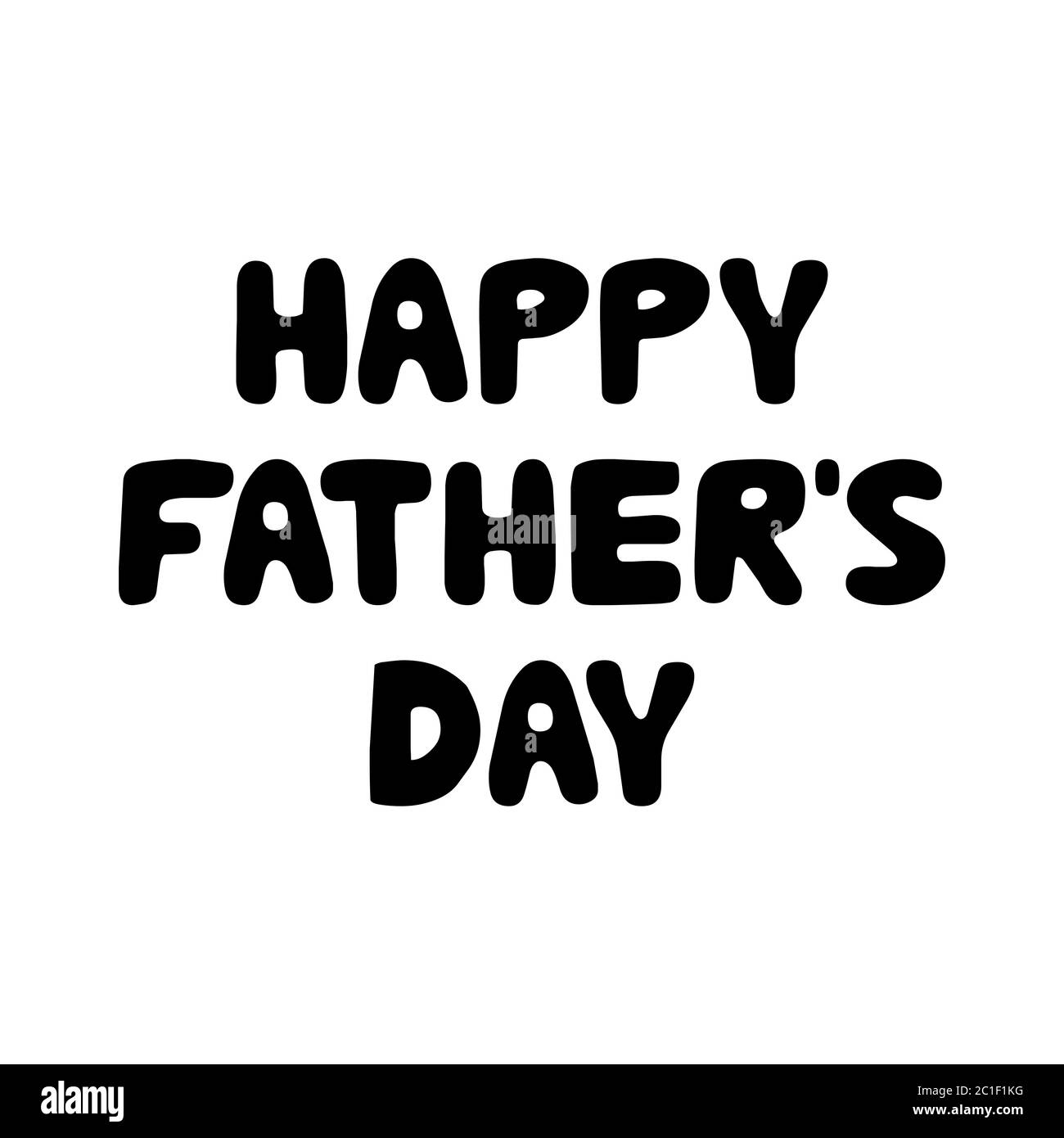 Buon giorno dei padri. Cute scritta bauble disegnata a mano. Isolato su sfondo bianco. Illustrazione del vettore. Illustrazione Vettoriale
