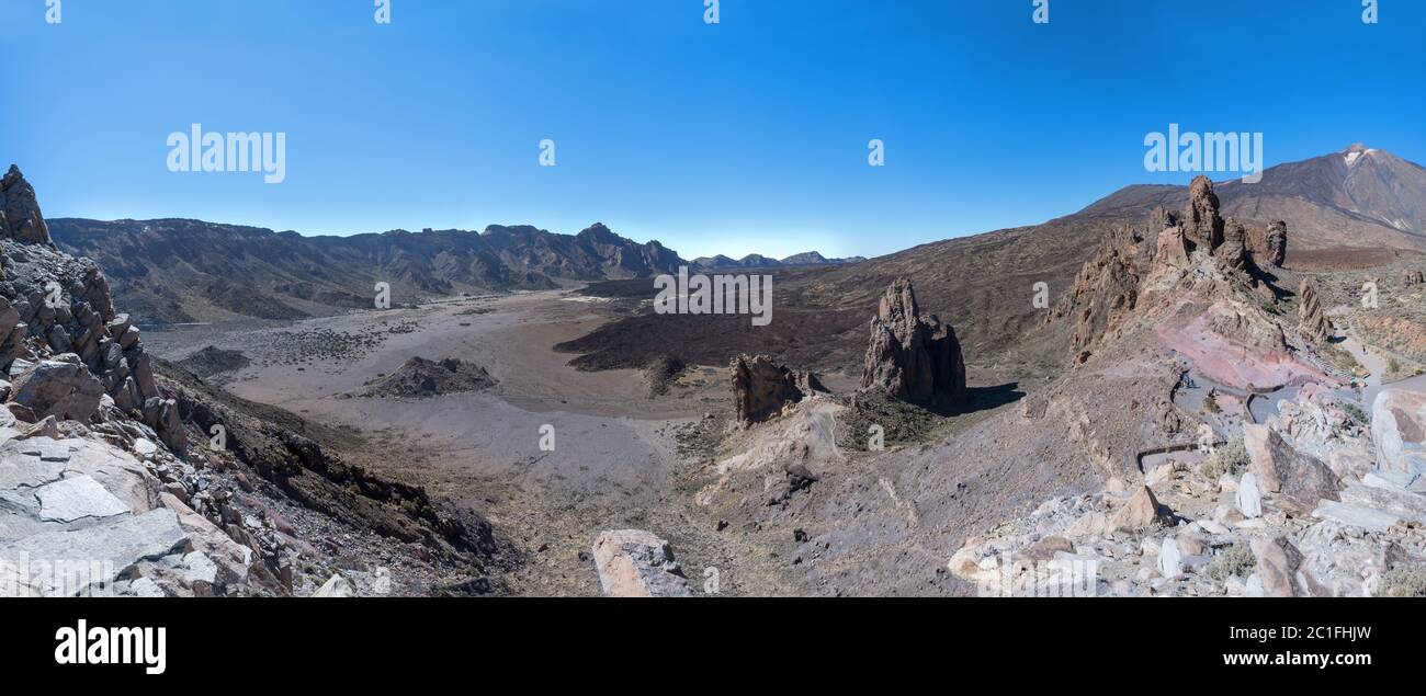 Tenerife - Vista sul sud del parco nazionale di Teide Foto Stock