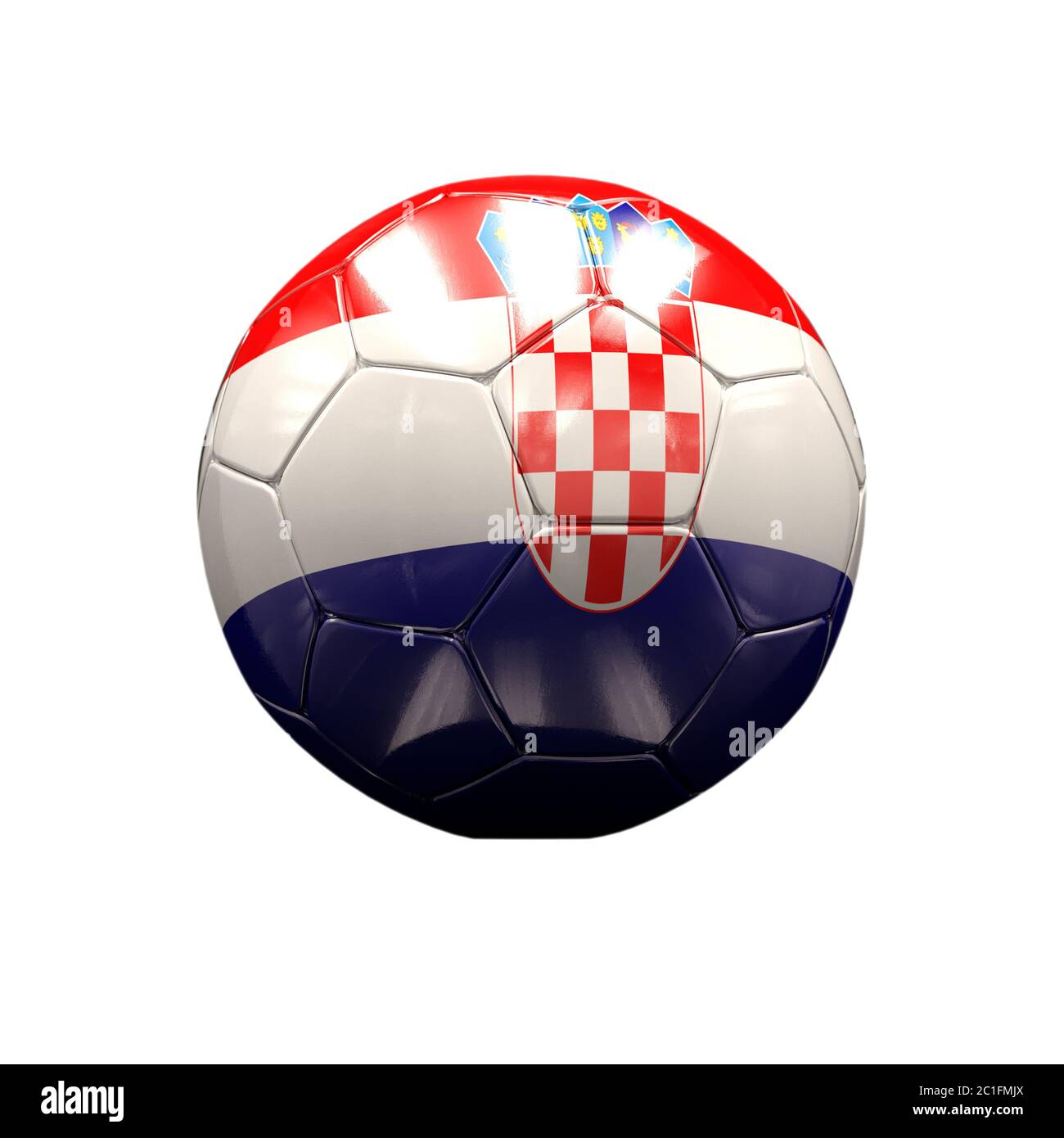 3d palla di calcio con Croazia Flag Illustrazione Foto Stock